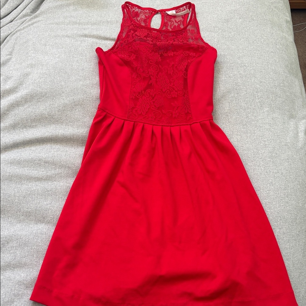 LC Lauren Conrad Red lace dress, size 8